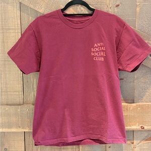 Anti Social Social Club Burgundy Tee